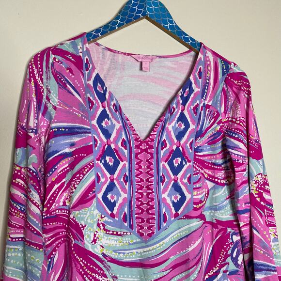 LILLY PULITZER Gianna Oh My Guava Engineered Lightweight Tunic Dress Small - Picture 3 of 9
